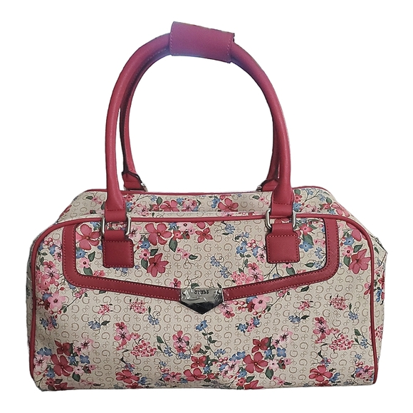Guess Bags Nwt Guess Logo Rose Multi Gymweekender Kinney Travel Duffle Bag Poshmark